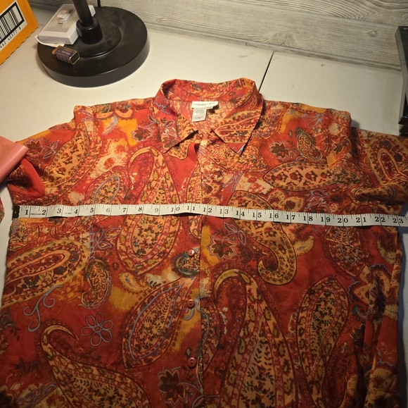 Coldwater Creek Sheer Blouse Size Large Paisley Print - Picture 5 of 6